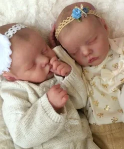 12"&16" Adorable Soft Touch Real Lifelike Twins Baby Lexi and Allie, Full Body Silicone Bendable Reborn Dolls By Dollreborns®